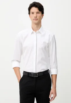 BOSS camasa din bumbac culoarea alb, cu guler clasic, slim, 50545158 imagine