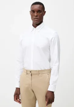 BOSS camasa din bumbac culoarea alb, slim, 50544951 imagine