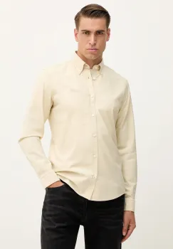 BOSS camasa din bumbac culoarea bej, cu guler button-down, regular, 50544917 imagine