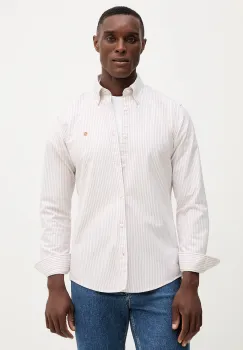 BOSS camasa din bumbac culoarea bej, cu guler button-down, slim, 50544976 imagine