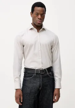 BOSS camasa din bumbac culoarea bej, cu guler clasic, slim, 50555982 imagine