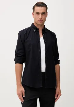 BOSS camasa din bumbac culoarea bleumarin, cu guler button-down, regular, 50544917 imagine