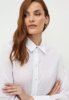 BOSS camasa din bumbac femei, culoarea alb, cu guler clasic, regular, 50520677 imagine