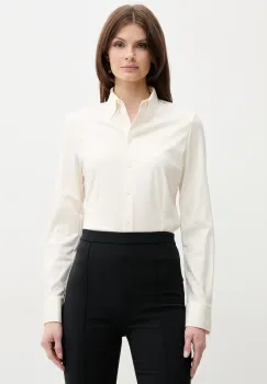 BOSS camasa din bumbac femei, culoarea alb, cu guler clasic, regular, 50531518 imagine