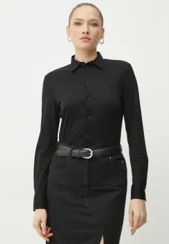 BOSS camasa din bumbac femei, culoarea negru, cu guler clasic, regular, 50531518 imagine