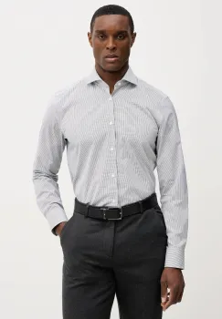 BOSS camasa din bumbac H-HANK-SP-B1-C1-261 culoarea bleumarin, cu guler clasic, slim, 50555977 imagine