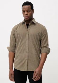 BOSS camasa din velur cu guler clasic, regular, 50550679 imagine