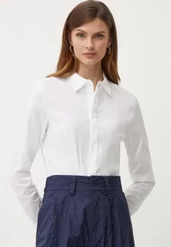 BOSS camasa femei, culoarea bej, cu guler clasic, regular, 50490772 imagine