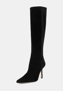 BOSS cizme din piele intoarsa 50553013 culoarea negru, cu toc cui, Charlize imagine