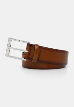 BOSS curea de piele barbati, culoarea maro, 50482241 imagine