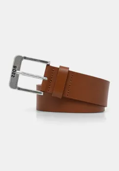 BOSS curea de piele barbati, culoarea maro imagine