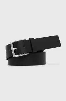 BOSS curea de piele barbati, culoarea negru imagine