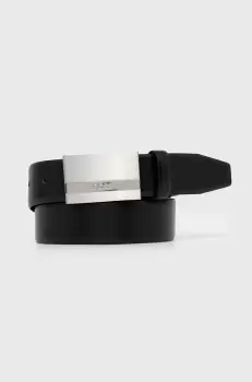BOSS curea de piele barbati, culoarea negru imagine