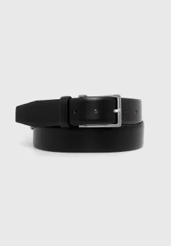 BOSS curea de piele barbati, culoarea negru imagine