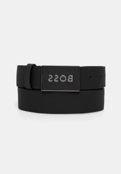 BOSS curea de piele barbati, culoarea negru imagine