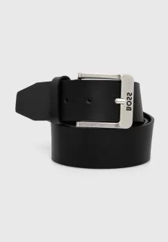 BOSS curea de piele barbati, culoarea negru imagine