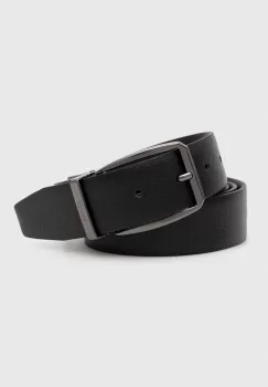 BOSS curea de piele cu doua fete barbati, culoarea negru imagine