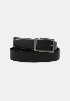 BOSS curea de piele cu doua fete barbati, culoarea negru, 50542180 imagine