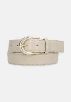 BOSS curea de piele culoarea bej, 50536887 imagine
