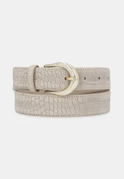 BOSS curea de piele culoarea bej, 50548505 imagine