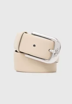 BOSS curea de piele femei, culoarea bej, 50480651 imagine