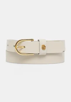 BOSS curea de piele femei, culoarea bej, 50536991 imagine