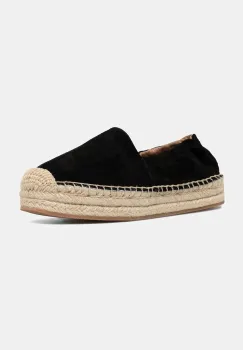 BOSS espadrile de piele Madeira culoarea negru, cu platforma, 50542344 imagine