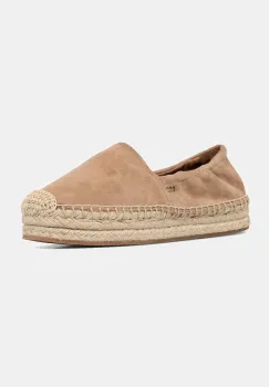 BOSS espadrile din piele intoarsa Madeira culoarea maro, cu platforma, 50542344 imagine