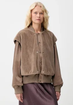 BOSS geaca bomber culoarea maro, de tranzitie, oversize, 50546846 imagine