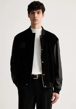 BOSS geaca bomber pentru barbati din piele C-Mileon imagine