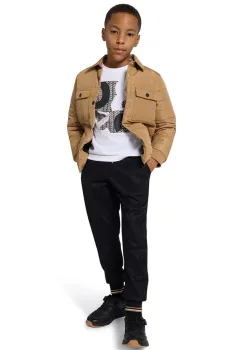 BOSS geaca copii culoarea maro, J52392 imagine