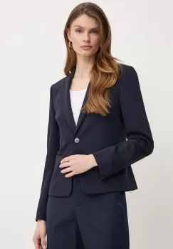 BOSS geaca de lana culoarea albastru marin, un singur rand de nasturi, neted, 50490020 imagine