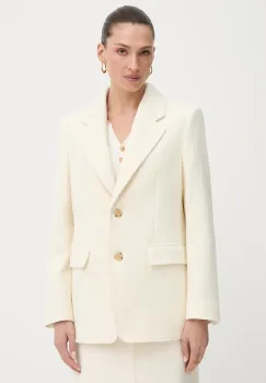 BOSS geaca de lana culoarea bej, oversize, uni, 50543726 imagine