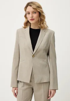 BOSS geaca de lana culoarea bej, un singur rand de nasturi, melanj, 50542010 imagine