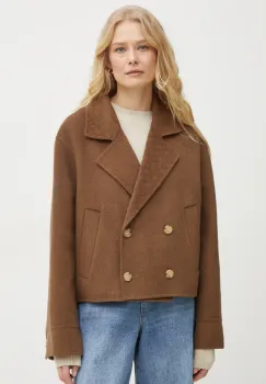 BOSS geaca de lana culoarea maro, de tranzitie, 50534472 imagine