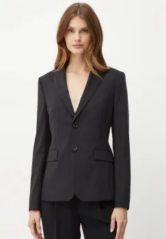 BOSS geaca de lana culoarea negru, un singur rand de nasturi, neted, 50490035 imagine