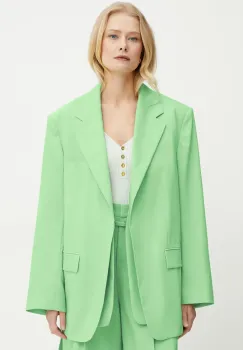 BOSS geaca de lana culoarea verde, desfacut, neted, 50537387 imagine
