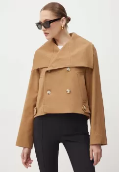 BOSS geaca femei, culoarea bej, de tranzitie, 50521829 imagine