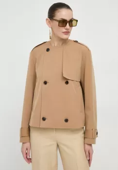 BOSS geaca femei, culoarea bej, de tranzitie imagine