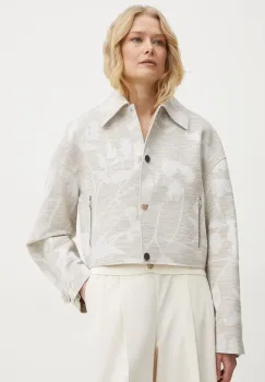 BOSS geaca femei, culoarea bej, de tranzitie, oversize, 50530887 imagine