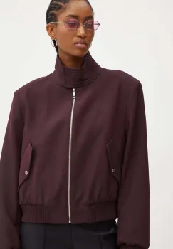 BOSS geaca femei, culoarea bordo, de tranzitie, 50518457 imagine