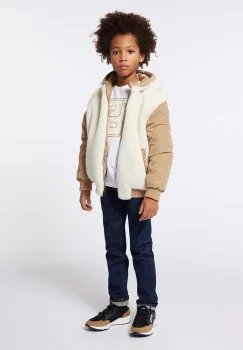BOSS geaca reversibila pentru copii culoarea bej, J51203 imagine