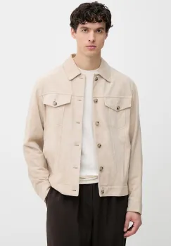 BOSS geaca tip camasa pentru barbati, din piele intoarsa Merak1 imagine