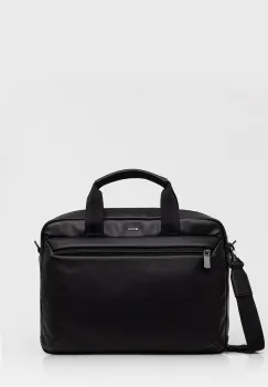 BOSS geanta de laptop pentru barbati, cu imitatie de piele Jace_Doc Case imagine
