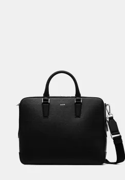 BOSS geanta de piele culoarea negru, 50548265 imagine