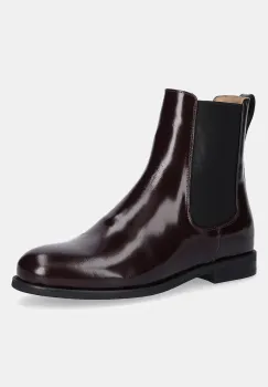 BOSS ghete chelsea de piele 50552791 culoarea bordo, cu toc plat, Lycia imagine