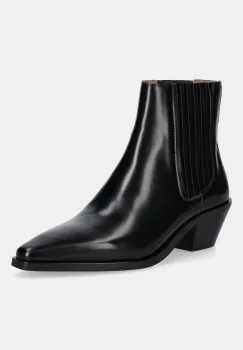 BOSS ghete chelsea de piele Niara culoarea negru, cu toc drept, 50548766 imagine