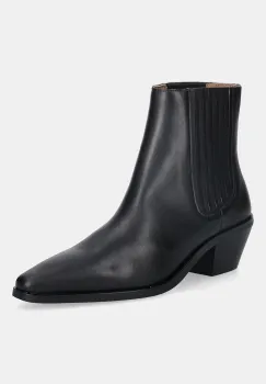 BOSS ghete chelsea de piele Niara culoarea negru, cu toc drept, 50558640 imagine