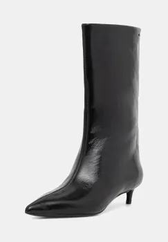 BOSS ghete de piele Gracey culoarea negru, toc mic, 50552786 imagine