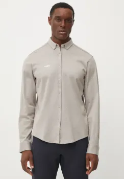 BOSS Green camasa barbati, culoarea bej, cu guler button-down, regular, 50533163 imagine